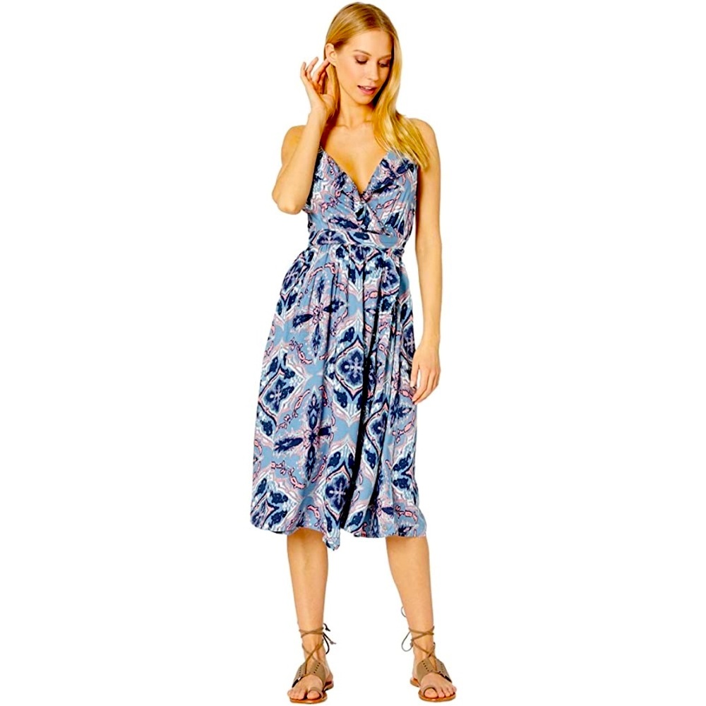 Roxy Blue Patterned Midi Dress